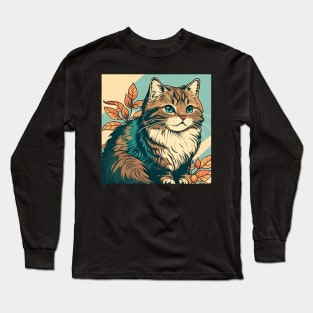 Funny Cute Cat - Colorful Cat Kitty Lover Long Sleeve T-Shirt